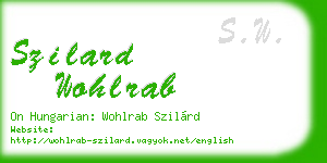 szilard wohlrab business card